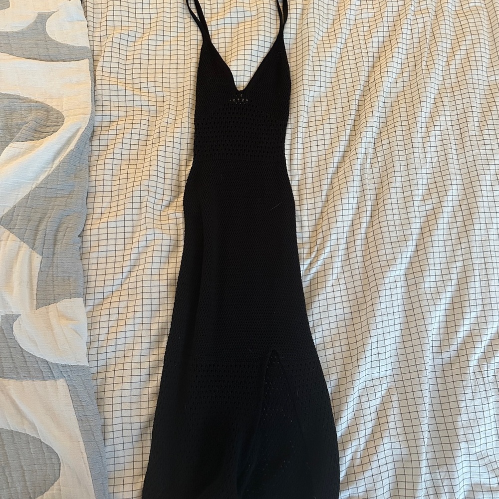 Wilfred Black Crochet Evie Dress